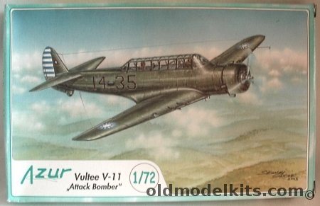 Azur 1/72 Vultee V-11 Attack Bomber - FAB Brazilian Air Force / Turkish or Chinese Air Forces, A039 plastic model kit